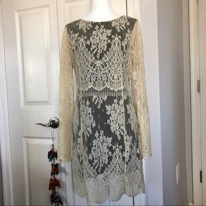 Free People gold lace dress